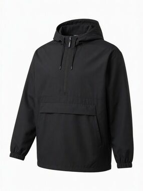 BLACK KANGEROO POUCH WIND BREAKER